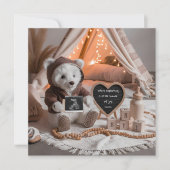 Baby beer eenvoudige zwangerschapsaankondiging feestdagenkaart (Voorkant)