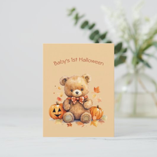 Baby Beer eerste Halloween groet Feestdagenkaart (Staand voorkant)