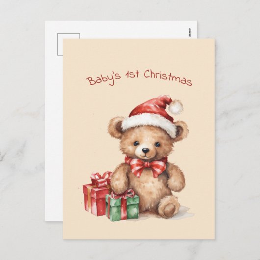 Baby Beer Eerste Kerstgroet Kaart (Voorkant / Achterkant)