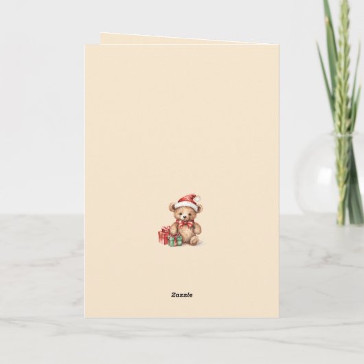 Baby Beer Eerste Kerstgroet Kaart (Achterkant)