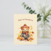 Baby Beer Eerste Thanksgiving Groet Briefkaart (Staand voorkant)