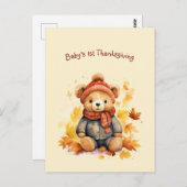 Baby Beer Eerste Thanksgiving Groet Briefkaart (Voorkant / Achterkant)