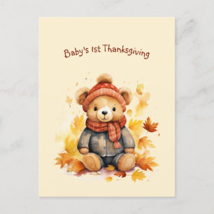 Baby Beer Eerste Thanksgiving Groet Briefkaart