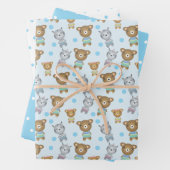 Baby Beer en Zebra, polka dot Inpakpapier Vel (In situ)