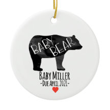Baby Beer Geboorteaankondiging Ornament