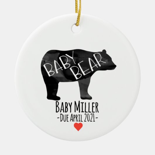 Baby Beer Geboorteaankondiging Ornament (Voorkant)