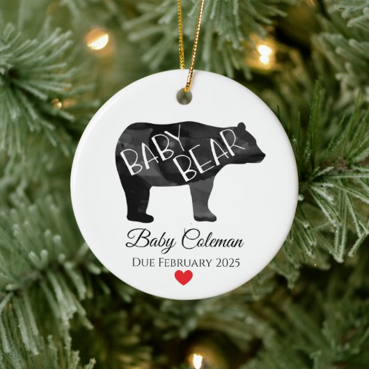 Baby Beer Geboorteaankondiging Ornament (Boom)