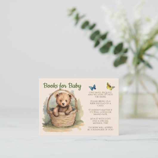 Baby Beer Genderneutrale boeken voor Baby Informatiekaartje (Staand voorkant)