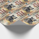 Baby Beer gepersonaliseerde neutrale verjaardag Cadeaupapier (Hoek)