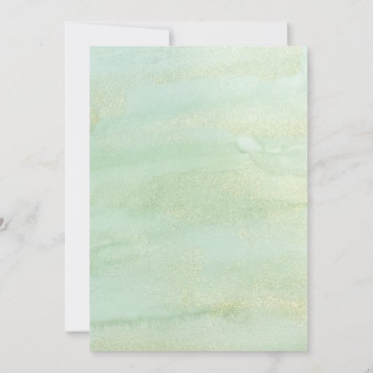 Baby Beer Greenery Gold Floral Baby shower Kaart (Achterkant)