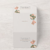 Baby Beer, groene ballonnen, eerste verjaardag All In One Uitnodiging (Buitenkant)