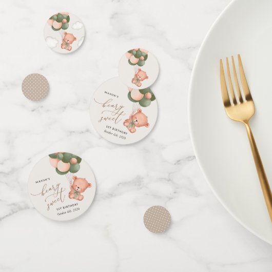 Baby Beer, groene ballonnen, eerste verjaardag Confetti (Groep)