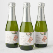 Baby Beer, groene ballonnen, eerste verjaardag Sparkling Wijnetiket (Flessen)