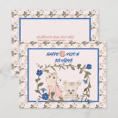 Baby Beer Halfjaar Verjaardag Kaart Meisje (Voorkant / Achterkant)