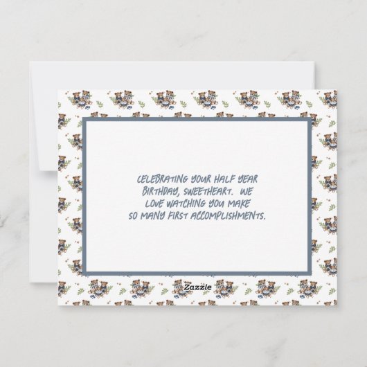 Baby Beer Halfjaar Verjaardag Kaart Meisje (Achterkant)