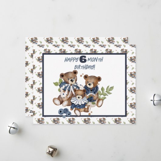 Baby Beer Halfjaar Verjaardag Kaart Meisje