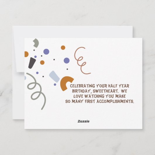 Baby Beer Halfjarige Verjaardag Kaart Boy (Achterkant)