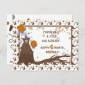 Baby Beer Halfjarige Verjaardag Kaart Boy (Voorkant / Achterkant)