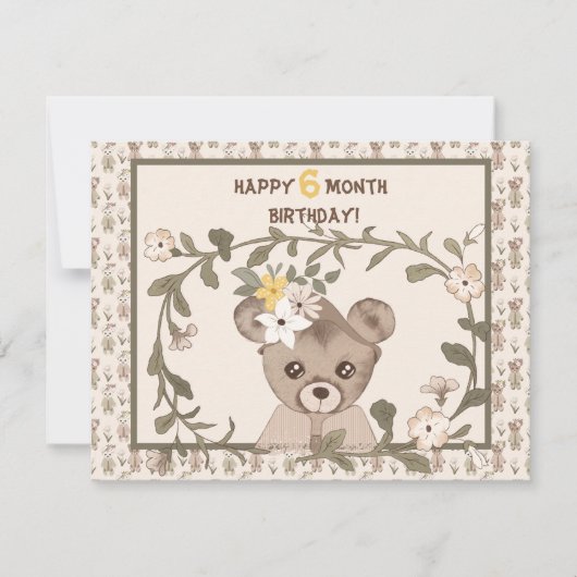 Baby Beer Halfjarige Verjaardag Kaart Jongen of Me (Voorkant)