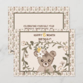 Baby Beer Halfjarige Verjaardag Kaart Jongen of Me (Voorkant / Achterkant)