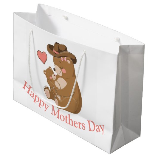 Baby Beer Happy Moederdag Groot Cadeauzakje (Voorkant Gekanteld)