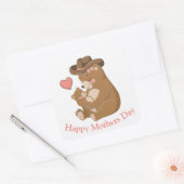 Baby Beer Happy Moederdag Vierkante Sticker (Envelop)