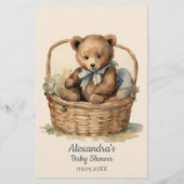 Baby Beer Jongen Baby Voorspellingen Advies Kaart (Achterkant)