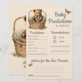 Baby Beer Jongen Baby Voorspellingen Advies Kaart (Voorkant / Achterkant)