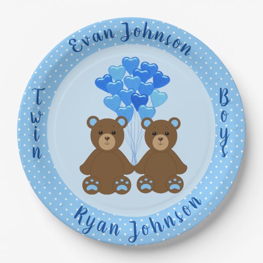 Baby Beer Jongen Twins Papier Bord (Voorkant)