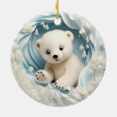Baby Beer Kerstmis Keramisch Ornament (Achterkant)