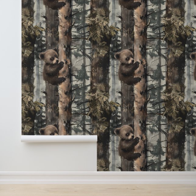 Baby Beer klimboombos Behang (Applicatie)