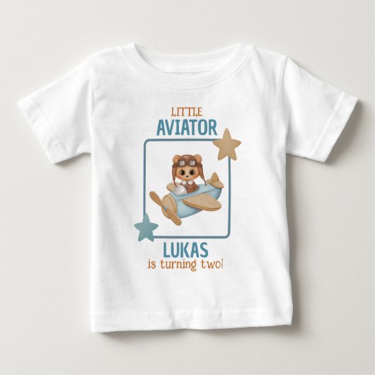 Baby Beer Little Aviator Boy Birthday White (Voorkant)