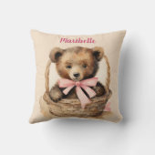 Baby Beer Meisje Gepersonaliseerd Kussen (Achterkant)