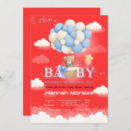 Baby Beer met Balloons Baby shower Invitation Kaart
