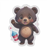 Baby Beer met een dessert Sticker (Voorkant)