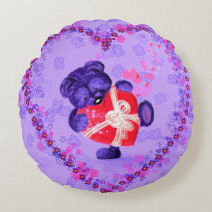 Baby Beer met Heart Gift Ronde Kussen