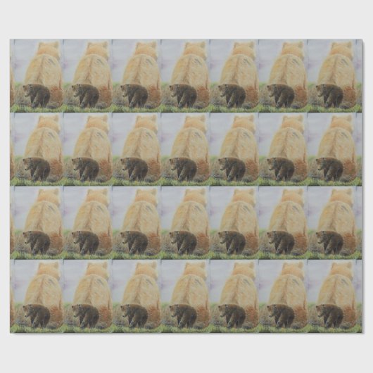 Baby Beer met mama Beer Cadeaupapier (Vlak)