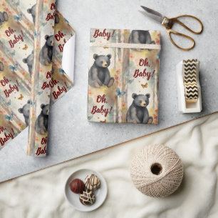 Baby Beer Oh Baby Genderneutraal Baby shower Cadeaupapier