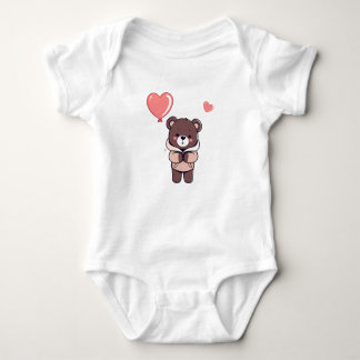 baby beer ontwerp met hartvormige ballon romper