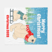  Baby Beer op slee vrolijk kerstfeest Fleece Deken (Voorkant (Horizontaal))