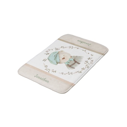 Baby Beer personaliseer Cute Sweet Schattig Badmat (Gekanteld)