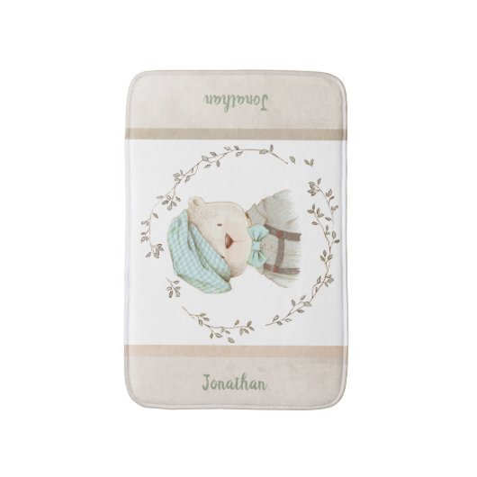 Baby Beer personaliseer Cute Sweet Schattig Badmat (Voorkant Verticaal)
