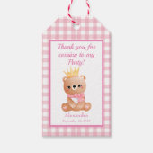 Baby Beer Pink Gingham Cadeaulabel (Voorkant)