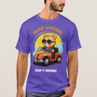 baby beer rijden in een auto t-shirt