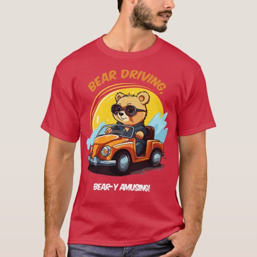 baby beer rijden in een auto t-shirt (Voorkant)