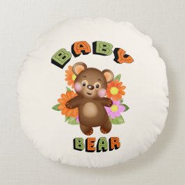 Baby beer rond kussen