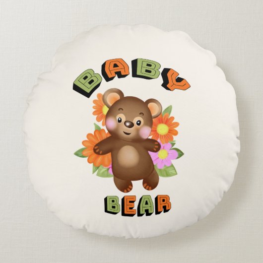 Baby beer rond kussen (Voorkant)