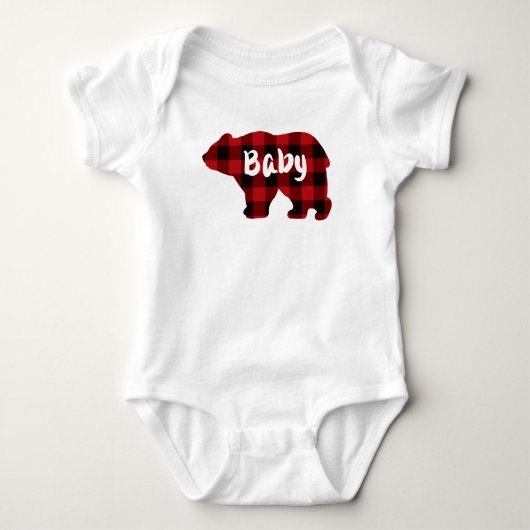 Baby Beer - rood en zwart slib Romper (Voorkant)