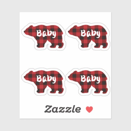 Baby Beer - rood en zwart slib Sticker (Vel)