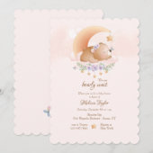 Baby Beer Roze Baby shower Kaart (Voorkant / Achterkant)